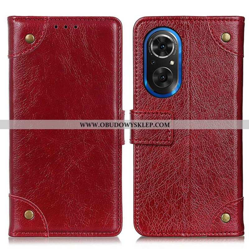 Etui Folio do Honor 50 SE Nity W Stylu Vintage Ze Skóry Nappa