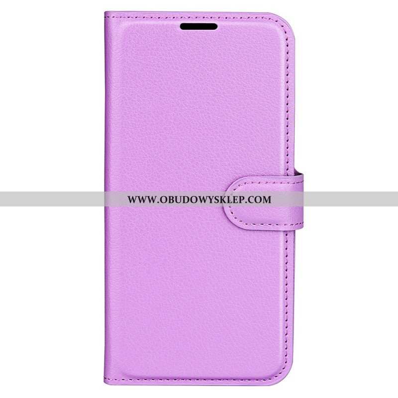 Etui Folio do Moto G73 5G Klasyczny Efekt Skóry Liczi