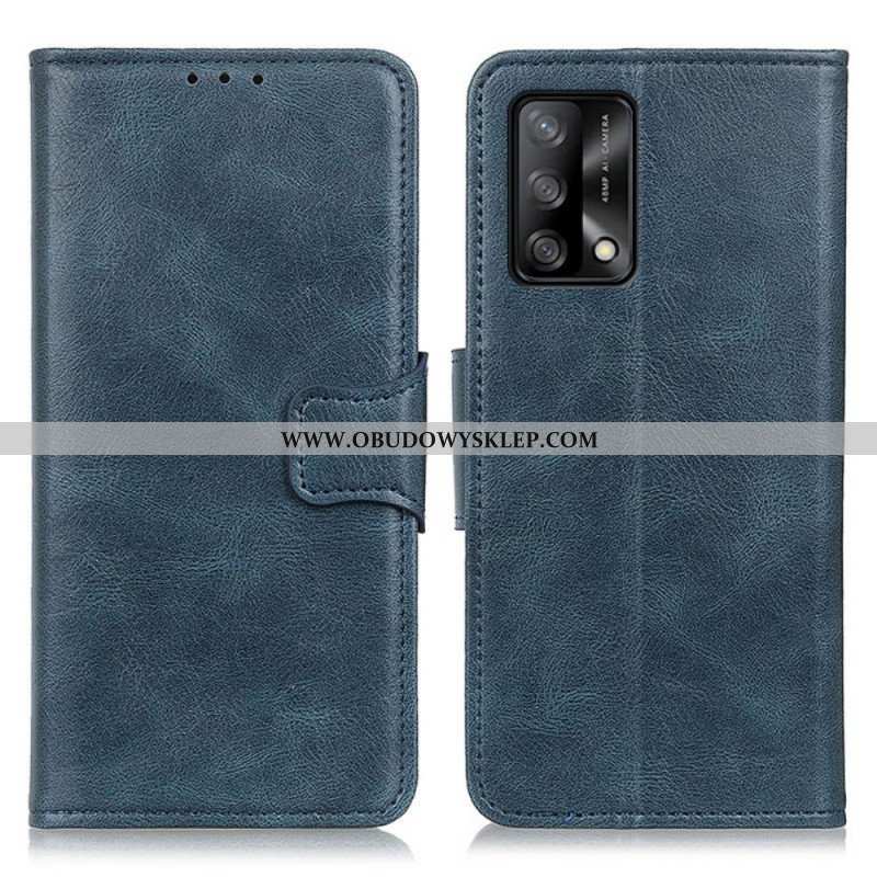 Etui Folio do Oppo A74 4G Dwustronne Zapięcie Z Efektem Skóry
