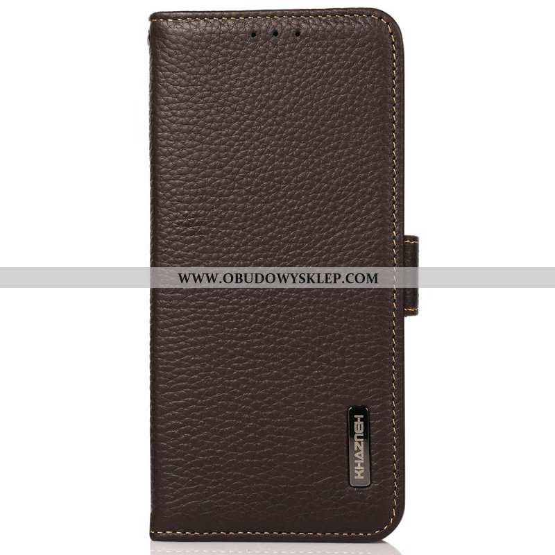 Etui Folio do Poco M4 Pro 5G Skóra Liczi Khazneh Rfid