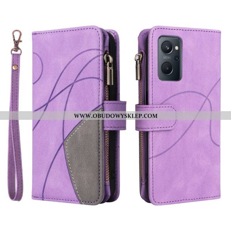 Etui Folio do Realme 9i z Łańcuch Portfel Z Paskiem W Podszewkę