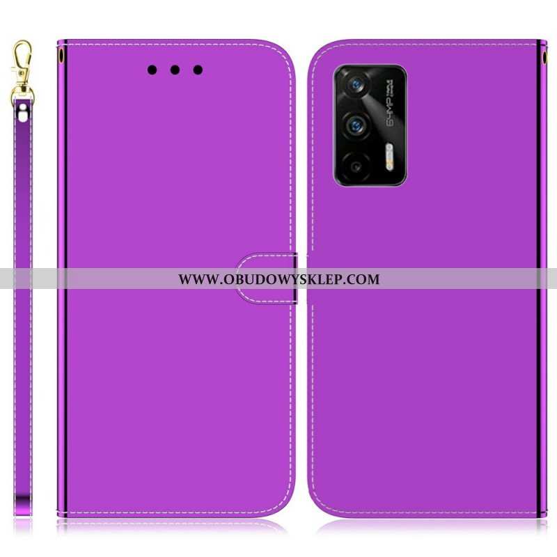 Etui Folio do Realme GT 5G Osłona Lusterka Ze Sztucznej Skóry