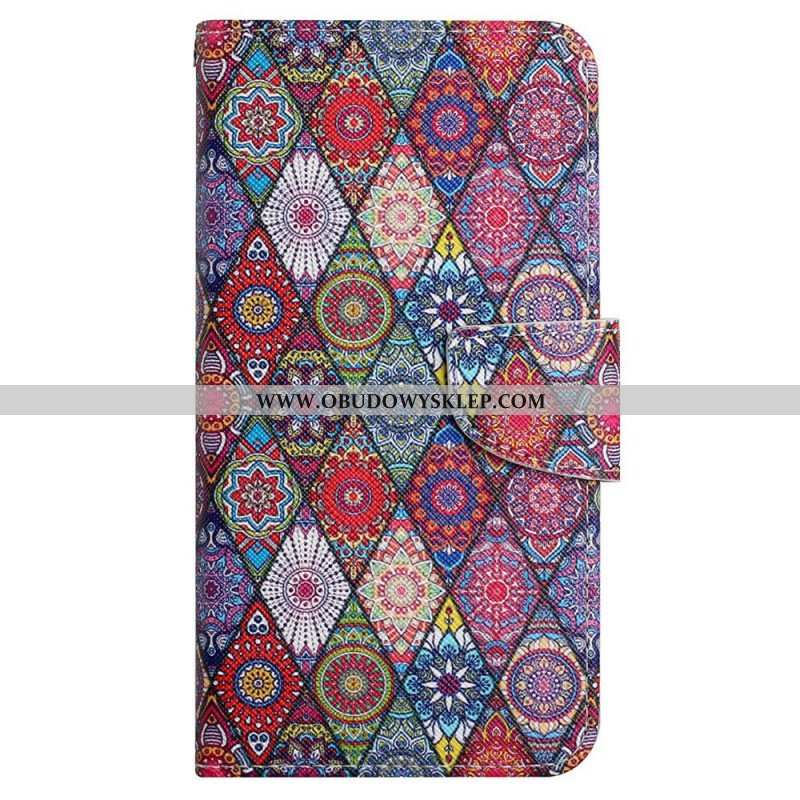Etui Folio do Samsung Galaxy A13 Patchwork Ze Smyczą