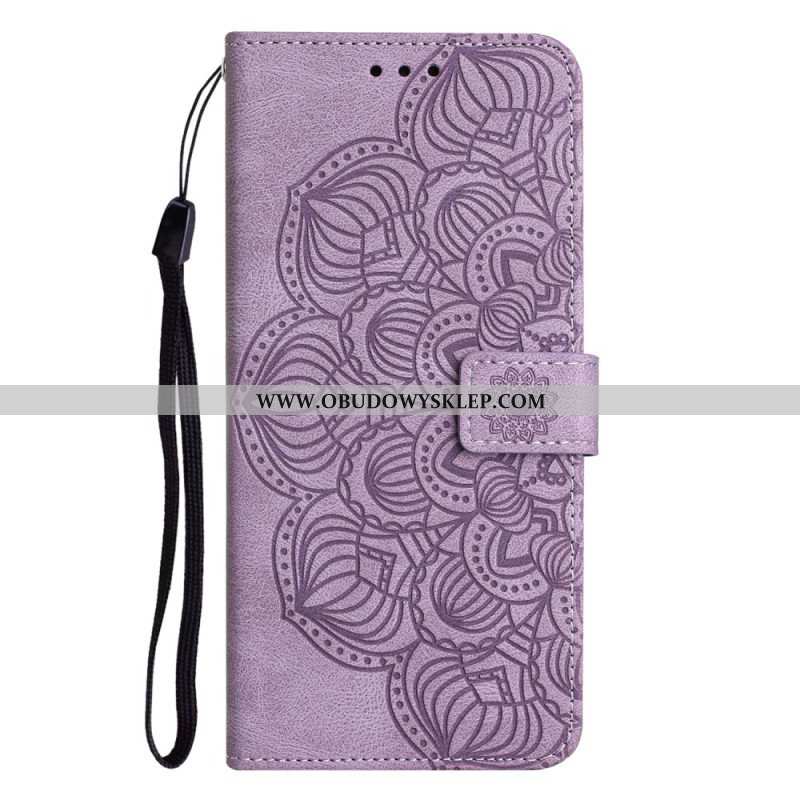 Etui Folio do Samsung Galaxy A54 5G z Łańcuch Paskowaty Nadruk Mandali