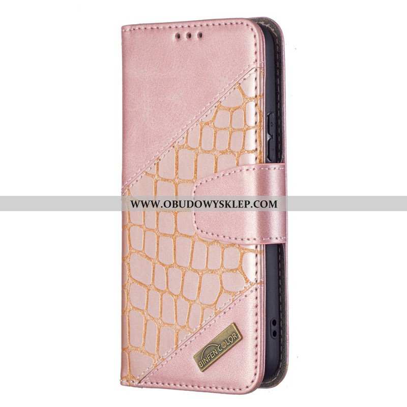 Etui Folio do Samsung Galaxy S22 5G Klasyczny Efekt Skóry Krokodyla