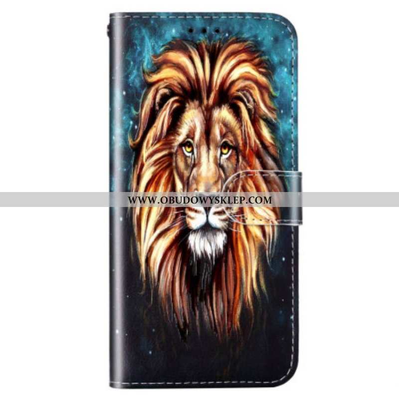 Etui Folio do Samsung Galaxy S23 Plus 5G z Łańcuch Smycz Lew