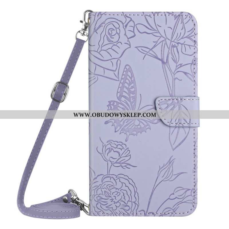 Etui Folio do Xiaomi 13 Pro Motyle I Pasek Na Ramię
