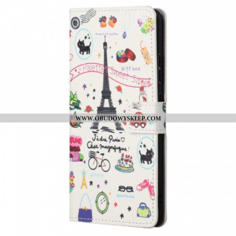 Etui Folio do Xiaomi Redmi Note 11 / 11S Kocham Paryż