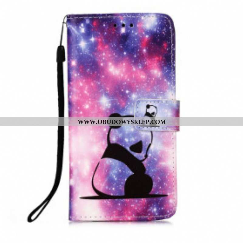 Etui Na Telefon Pokrowce do Poco M3 z Łańcuch Smycz Panda Zadumy
