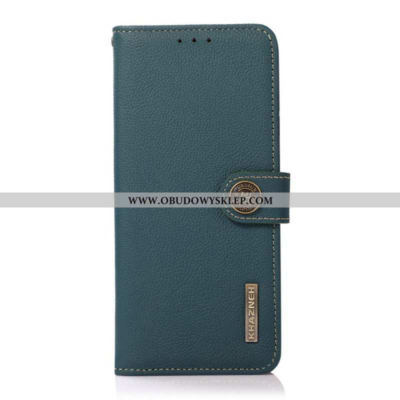 Etui Na Telefon Pokrowce do Samsung Galaxy S22 5G Prawdziwa Skóra Khazneh Rfid