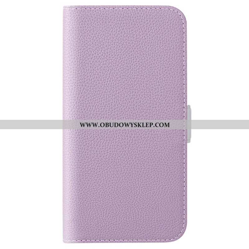 Etui Na Telefon Pokrowce do Sony Xperia 5 IV Podwójne Zapięcie Ze Skóry Litchi