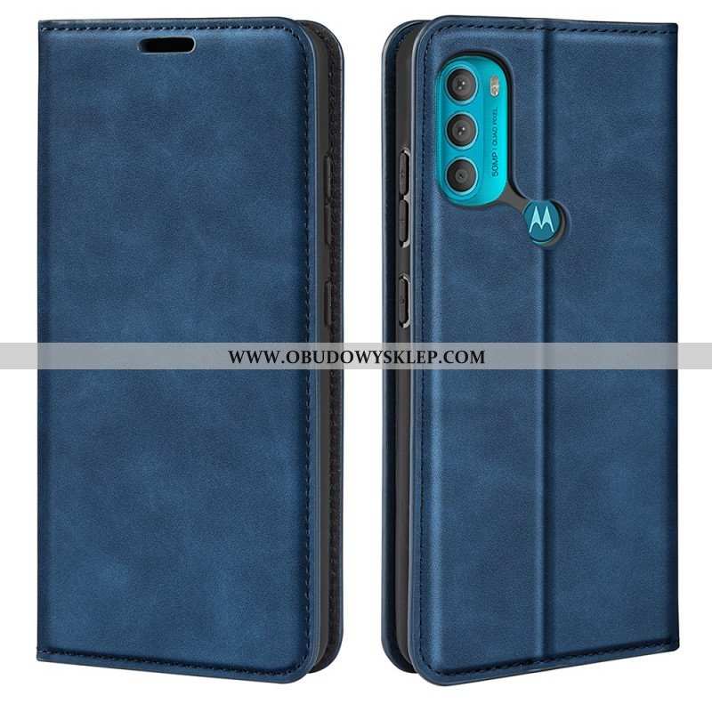 Etui Na Telefon do Moto G71 5G Etui Folio Jedwabny Efekt Miękkiej Skóry