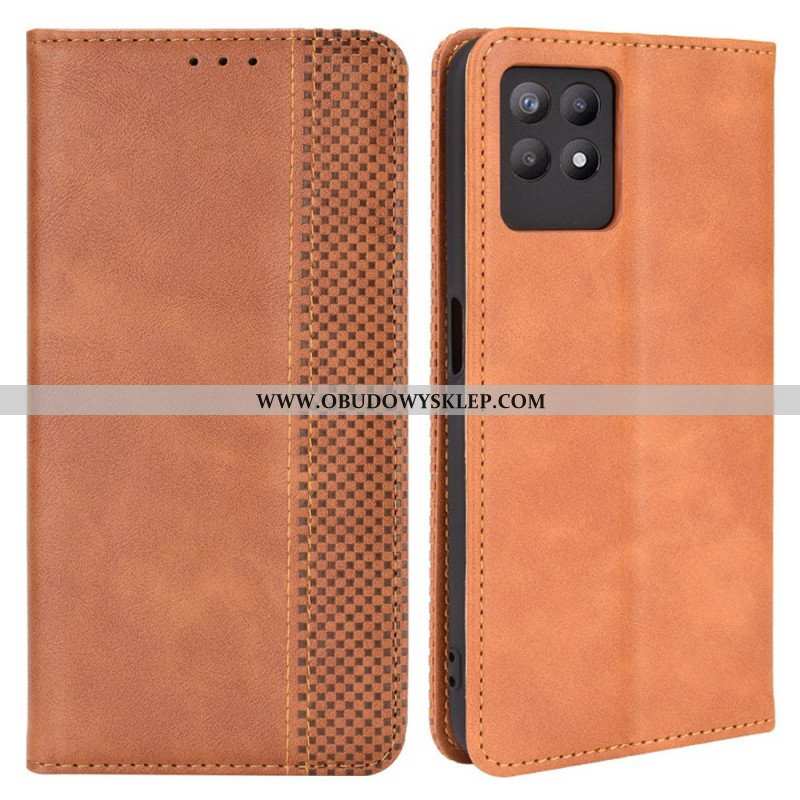 Etui Na Telefon do Realme 8i Etui Folio Stylizowany Efekt Skóry W Stylu Vintage