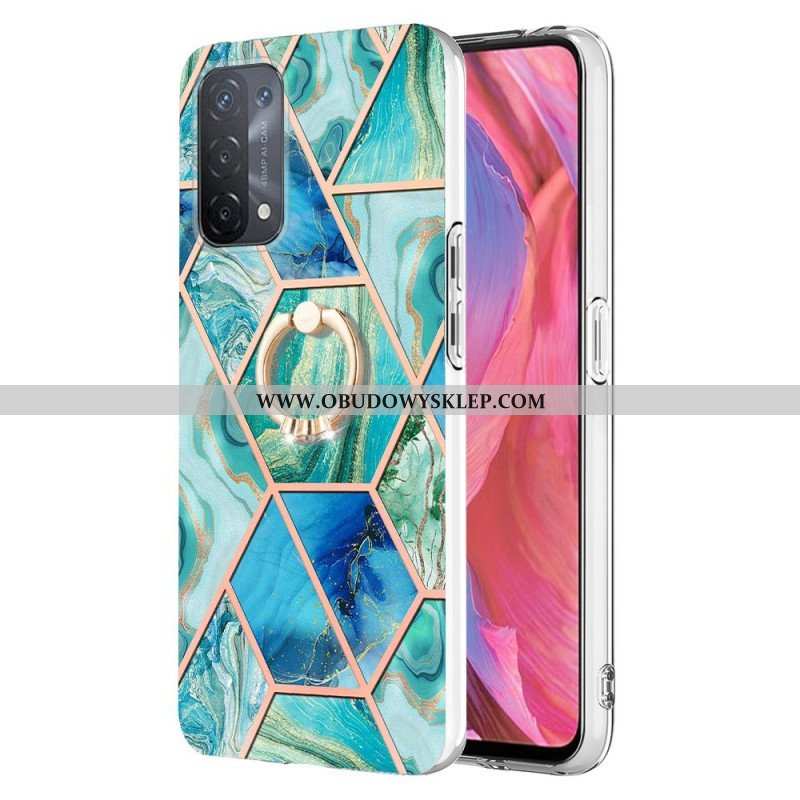 Etui do Oppo A54 5G / A74 5G Marmur Ze Wspornikiem Pierścienia