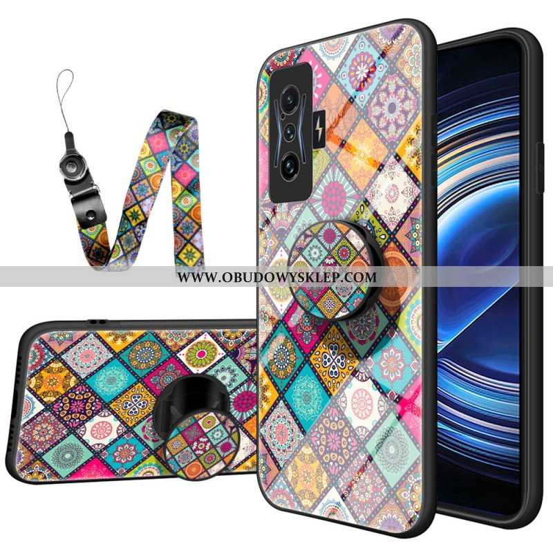 Etui do Poco F4 GT Patchworkowy Uchwyt Magnetyczny