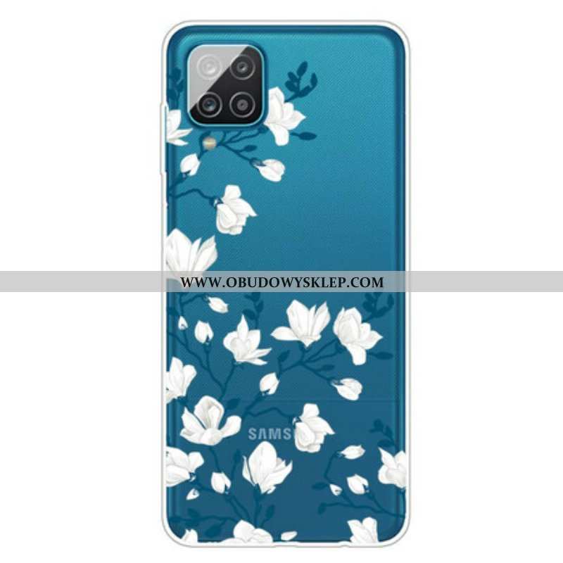 Etui do Samsung Galaxy M12 / A12 Białe Kwiaty