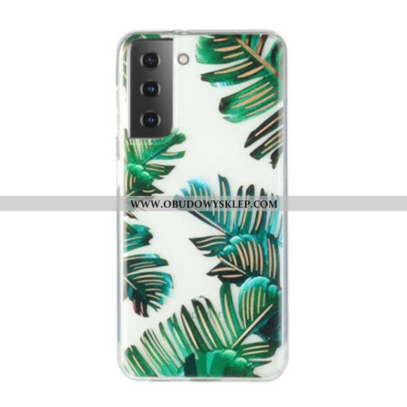 Etui do Samsung Galaxy S21 Plus 5G Bezszwowe Zielone Liście