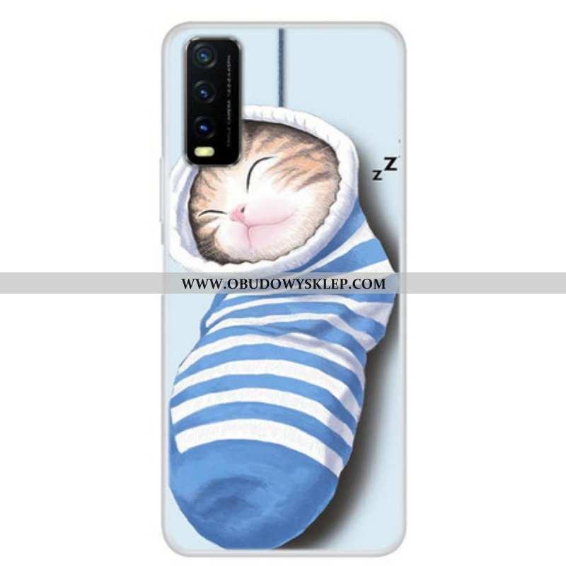 Etui do Vivo Y20s Śpiący Kotek