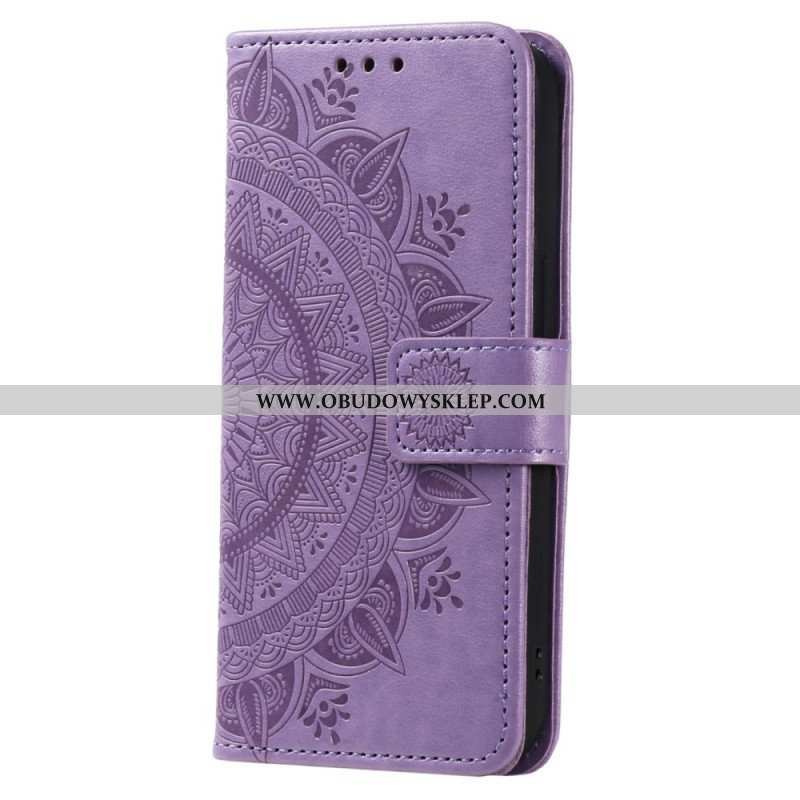 Skórzany Futerał do Xiaomi 13 Pro Mandala Sun Ze Smyczą