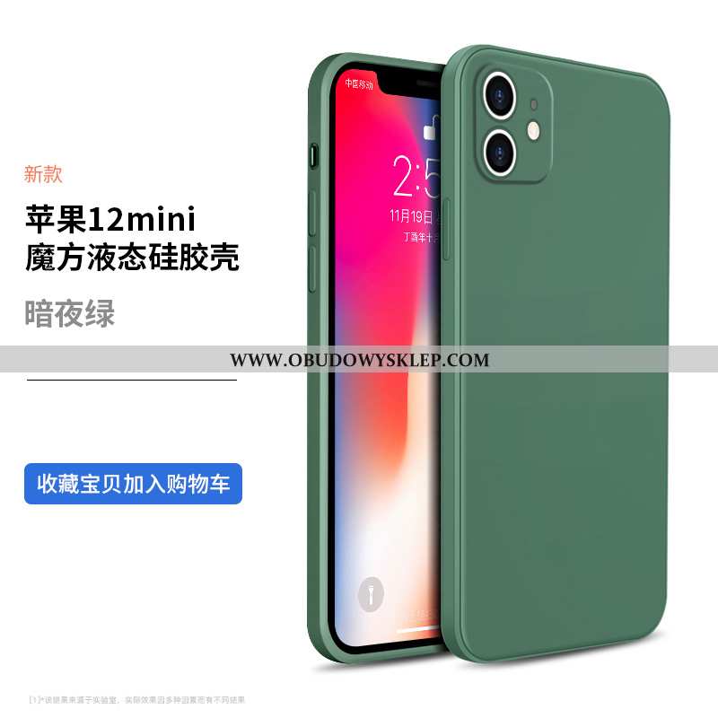 Futerał iPhone 12 Mini Silikonowe Zielony, Pokrowce iPhone 12 Mini Osobowość Miękki Zielone