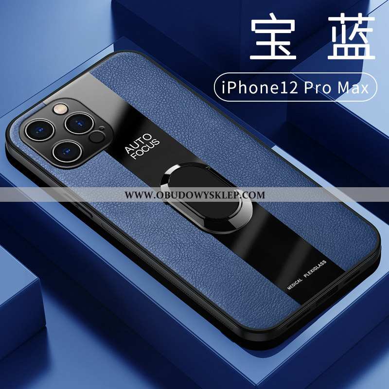 Obudowa iPhone 12 Pro Max Ochraniacz Na Pokładzie Etui, Etui iPhone 12 Pro Max Skóra Wspornik Czarna