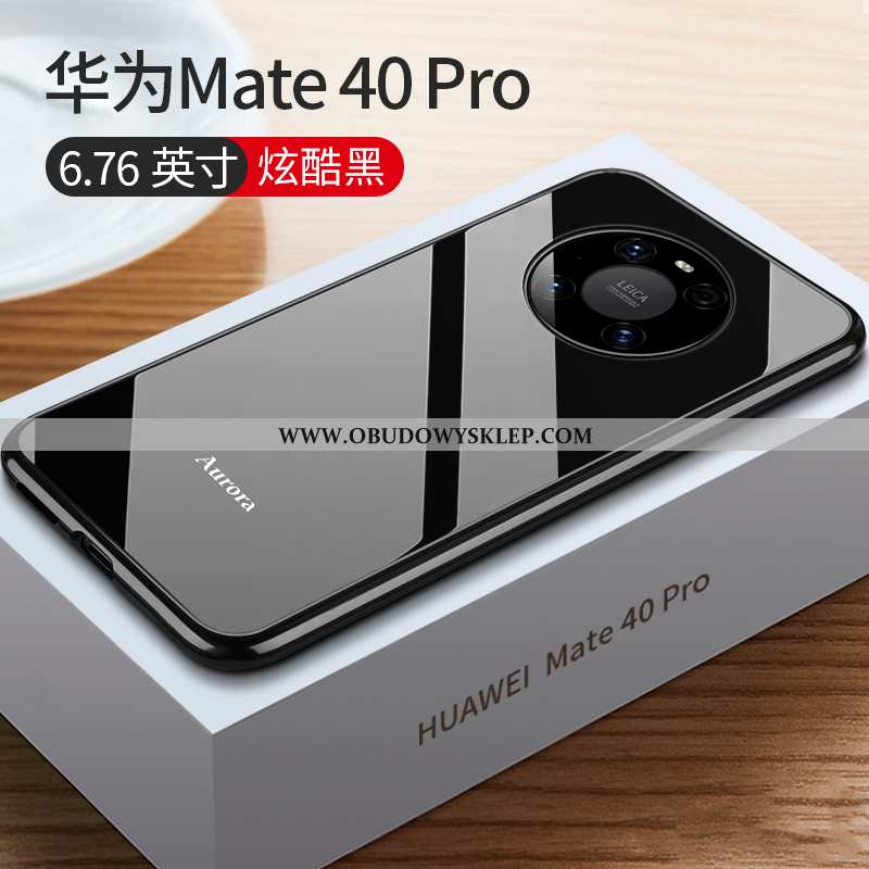 Pokrowce Huawei Mate 40 Pro Cienkie Nowy Ochraniacz, Obudowa Huawei Mate 40 Pro Metal Szkło Niebiesk