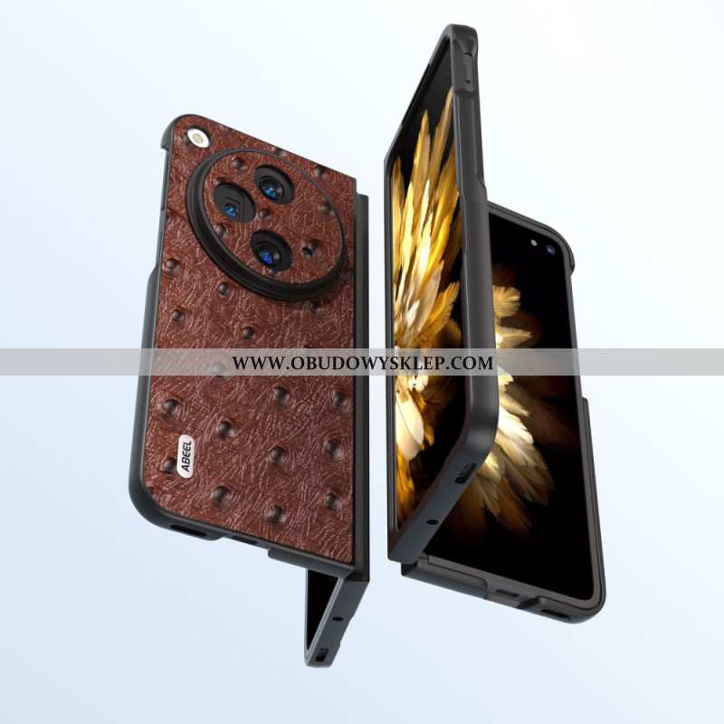 Etui Do Oneplus Open Prawdziwa Skóra Ze Wzorem Strusia
