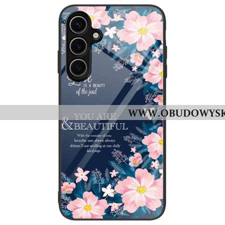 Etui Do Samsung Galaxy S24 Fe Różowe Kwiaty Ze Szkła Hartowanego