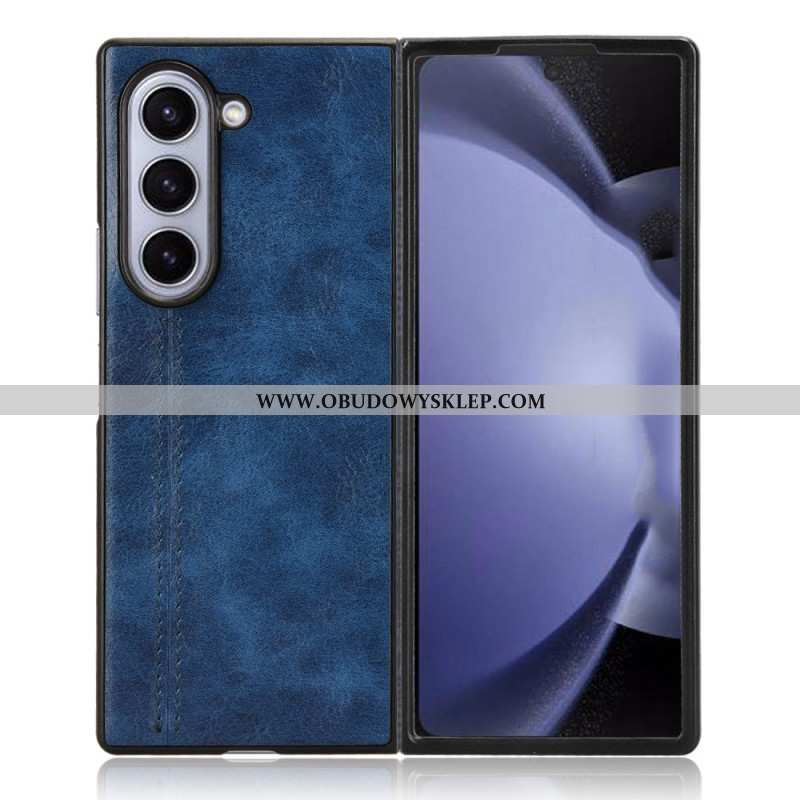 Etui Do Samsung Galaxy Z Fold 6 Przeszycia Z Imitacji Skóry