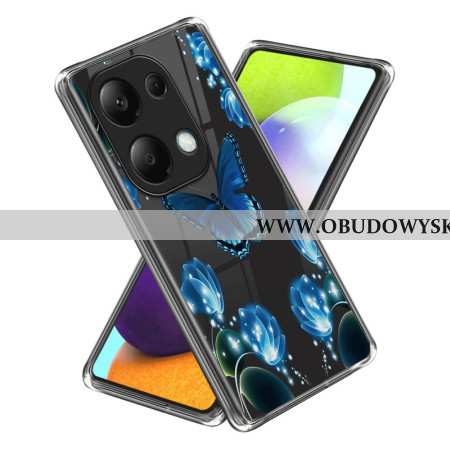 Etui Do Xiaomi Redmi Note 13 Pro 4g Niebieskie Motyle I Kwiaty