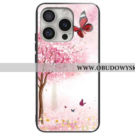 Etui Do iPhone 16 Pro Szkło Hartowane Z Kwiatem Wiśni
