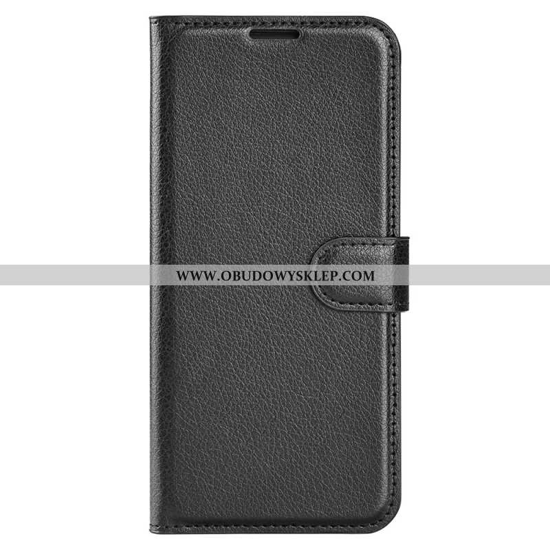 Etui Folio Do Google Pixel 8 Klasyczna Skóra Liczi