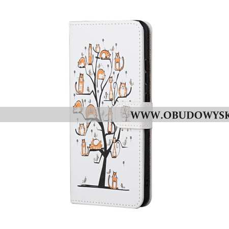 Etui Folio Do Google Pixel 8a Koty I Drzewo Ze Smyczami