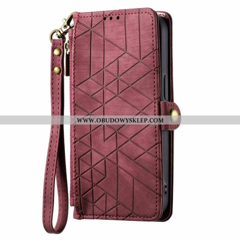 Etui Folio Do Google Pixel 9 Pro Portfel Z Paskiem W Geometrii