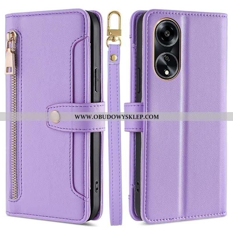 Etui Folio Do Oppo A98 5g Portfel Z Paskiem I Paskiem Na Ramię