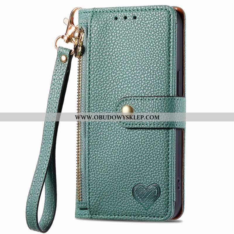 Etui Folio Do Samsung Galaxy A15 5g Wzór Serca I Ochrona Rfid