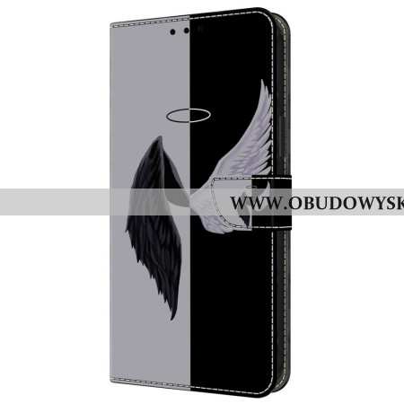 Etui Folio Do Samsung Galaxy A55 5g CZarno-białe Skrzydła