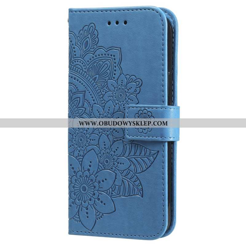 Etui Folio Do Samsung Galaxy S24 5g Kwiatowa Mandala Ze Smyczą