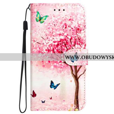 Etui Folio Do Samsung Galaxy S24 Ultra 5g Kwiat Wiśni Z Paskiem