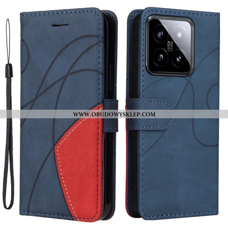Etui Folio Do Xiaomi 14 Linie Dwukolorowe