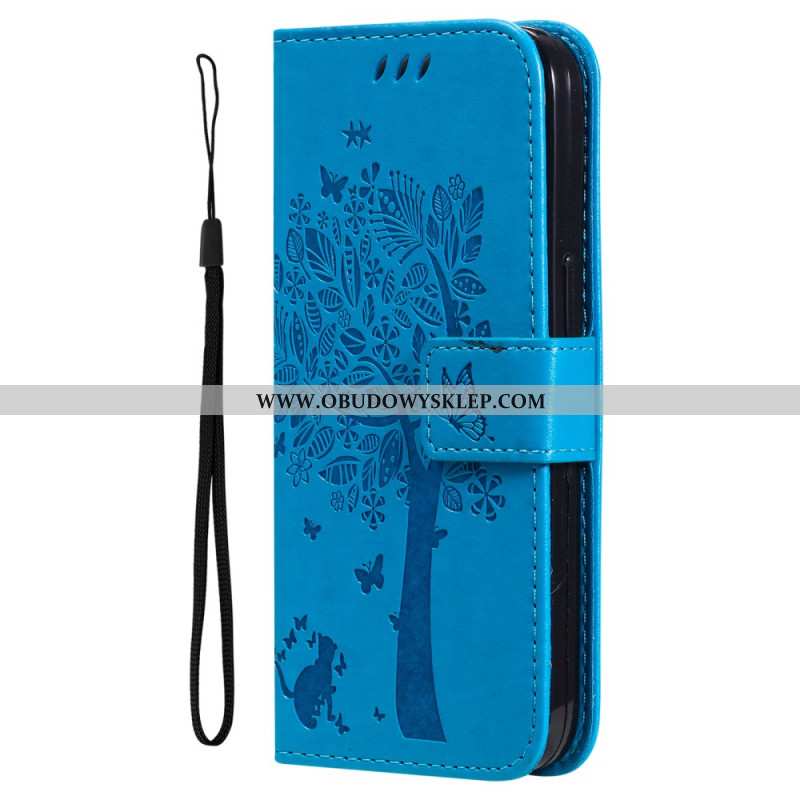 Etui Folio Do Xiaomi 14 Pro Drzewko Dla Kota I Smyczy
