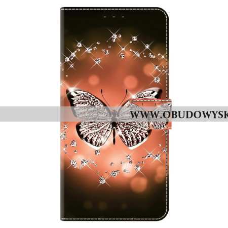 Etui Folio Do Xiaomi Redmi Note 13 5g Kryształowy Motyl