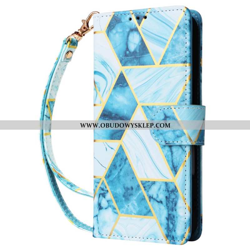 Etui Folio Do iPhone 16 Pasek Ze Wzorem Marmuru