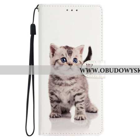 Etui Folio Do iPhone 16 Plus Kotek Z Paskiem