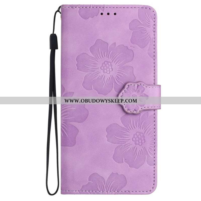 Etui Folio Google Pixel 8 Pro Kwiaty Ze Smyczą