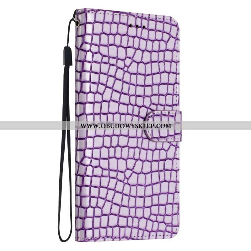 Etui Folio Google Pixel 8 Pro Styl Krokodyla Z Paskiem