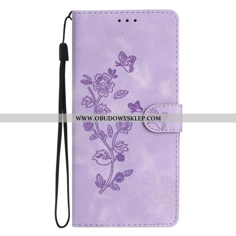 Etui Folio Google Pixel 8 Ładne Kwiaty Z Paskiem Etui Ochronne