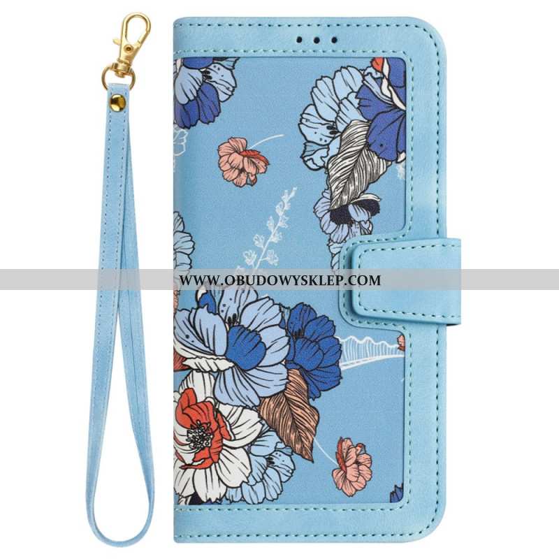 Etui Folio Google Pixel 8a Kwiatowy Wzór Z Paskiem Etui Ochronne