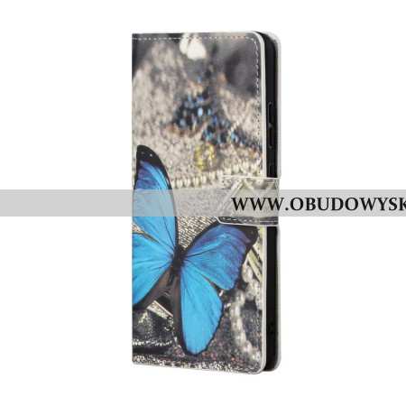 Etui Folio Google Pixel 8a Niebieski Motyl Etui Ochronne