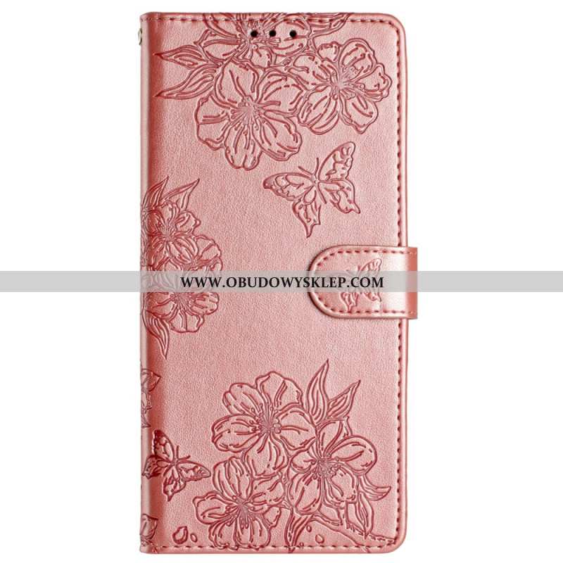 Etui Folio Google Pixel 9 Pro Wzór Motyli I Kwiatów Etui Ochronne
